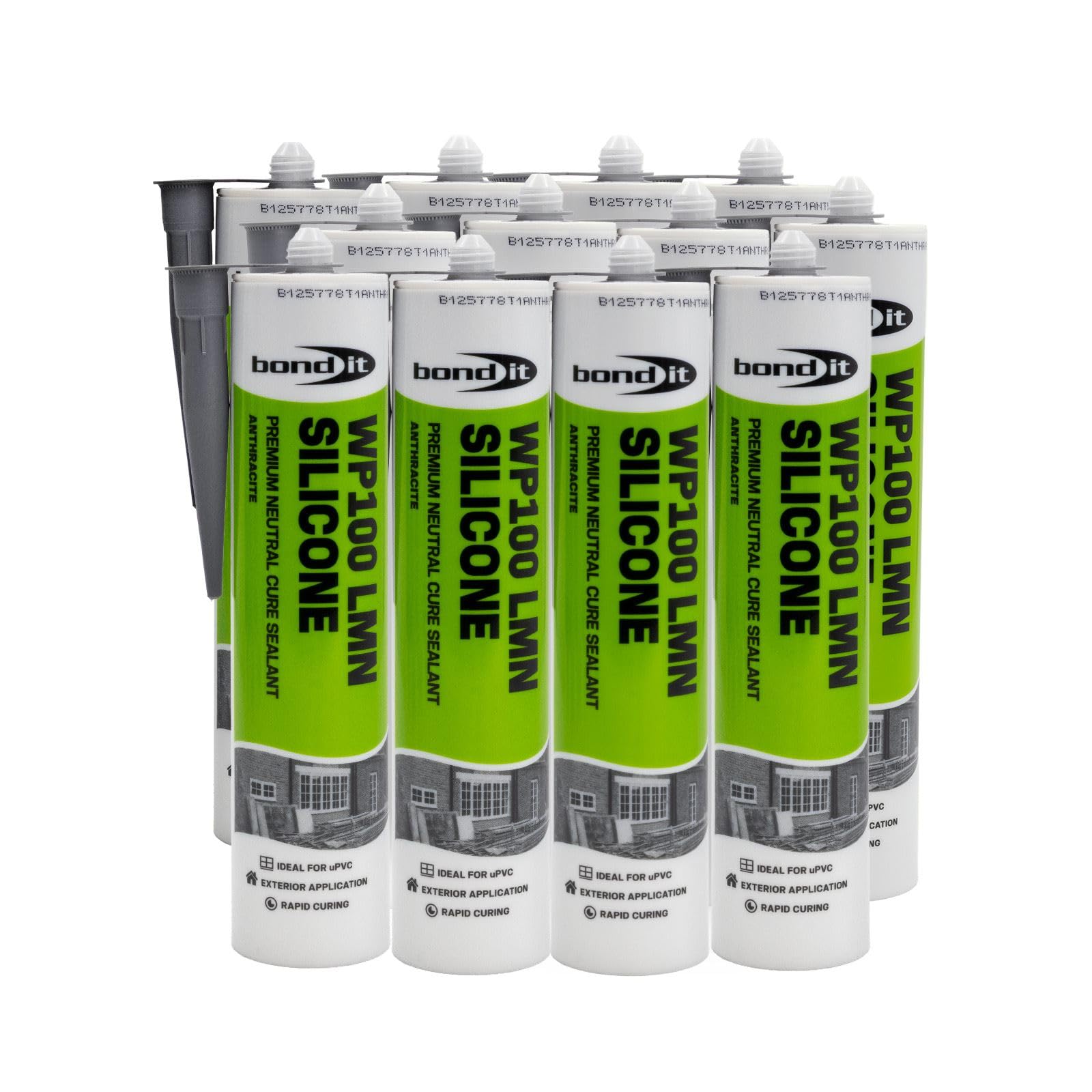 Bond-It WP100 Neutral Silicone Sealant (12 Pack) - Anthracite — image 1