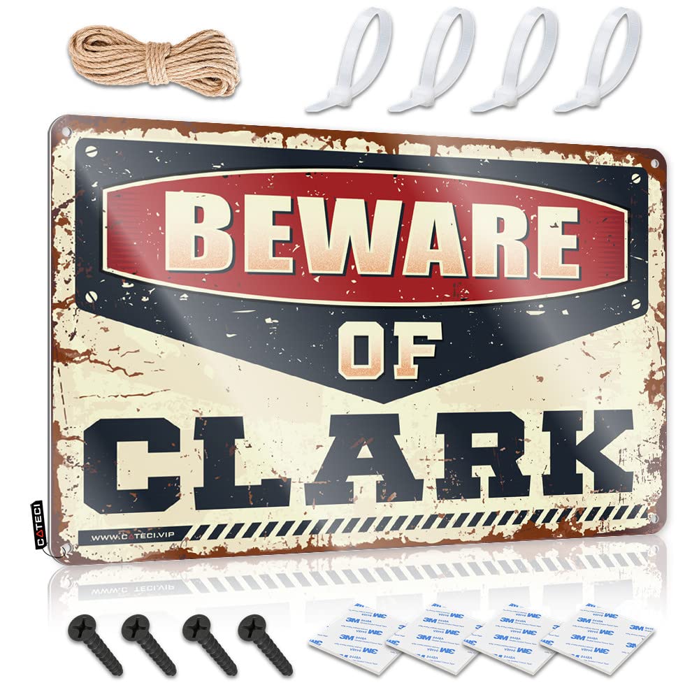 HELIOFORGE Room Door Sign Beware Of Clark Tin Sign Man Cave Tin Sign Tin Signs Funny Vintage(30X40CM)