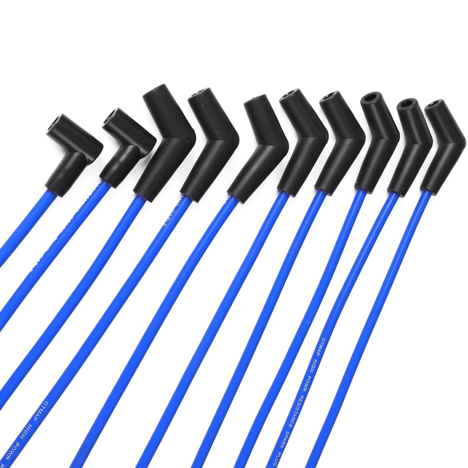 10.5mm Spark Plug Wires Set Compatible with Ford SB SBF 289 302 F150 Mustang 5.0L 5.8L, Racing Blue Wires DT-12259C301