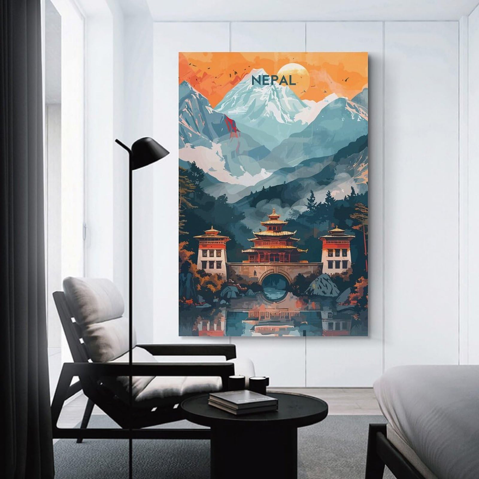 Junmoney Unframe-Style-2-1 Nepal Mountain Landscape Travel Canvas Art Print 08X12inch(20X30cm), For New Homes, Bedrooms Or Workspaces, Gift Idea For Housewarming And Birthdays