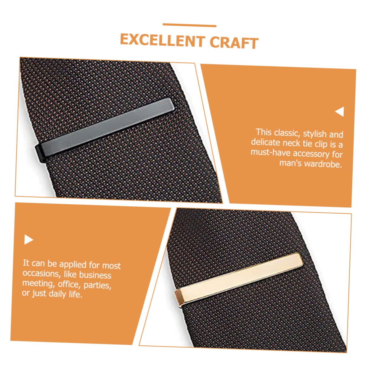 GALPADA 3 Piezas Clip De Corbata Corbatas De Esmoquin Para Hombres Barra De Corbata De Negocios Traje De Hombre Cierre De Corbata Clips Negros Corbatas Para Hombres Barra De Corbata Para