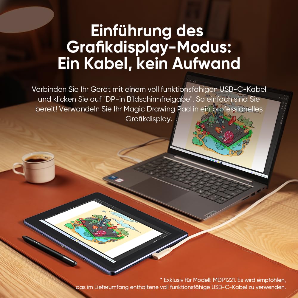 XPPen 12.2 Zoll Standalone Grafiktablett Display mit X3Pro 16384 Smart Stift, Android 8GB+256GB WiFi mit 8000mAh Akku, Magic Drawing Pad, 2K-Auflösung, Digitales Zeichentablett OS Android 14