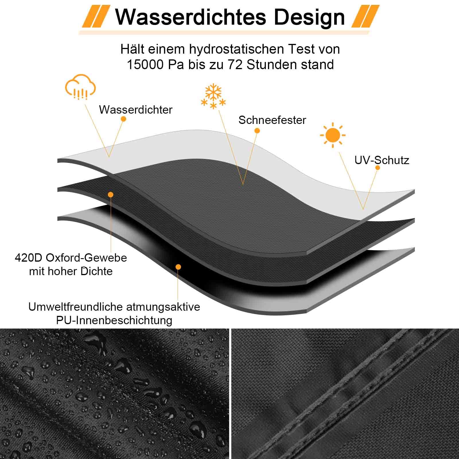 Copertura per sedia da giardino, 70 x 90 x 80/120 cm, impermeabile, antivento, anti UV, antipolvere, resistente all'inverno, 420D Oxford PU per sedie da giardino, resistente agli strappi
