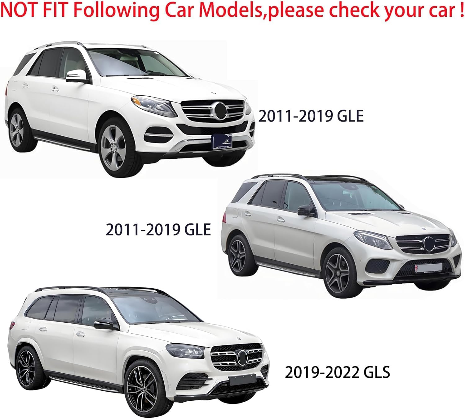 2PCS Aluminum Side Step Running Boards Nerf Bars for 2020 2021 2022 2023 2024 2025 2026 Mercedes Benz W167 GLE 350 450 400 580 63 SUV Driver and Passenger Side Chrome Surface(Left+Right)