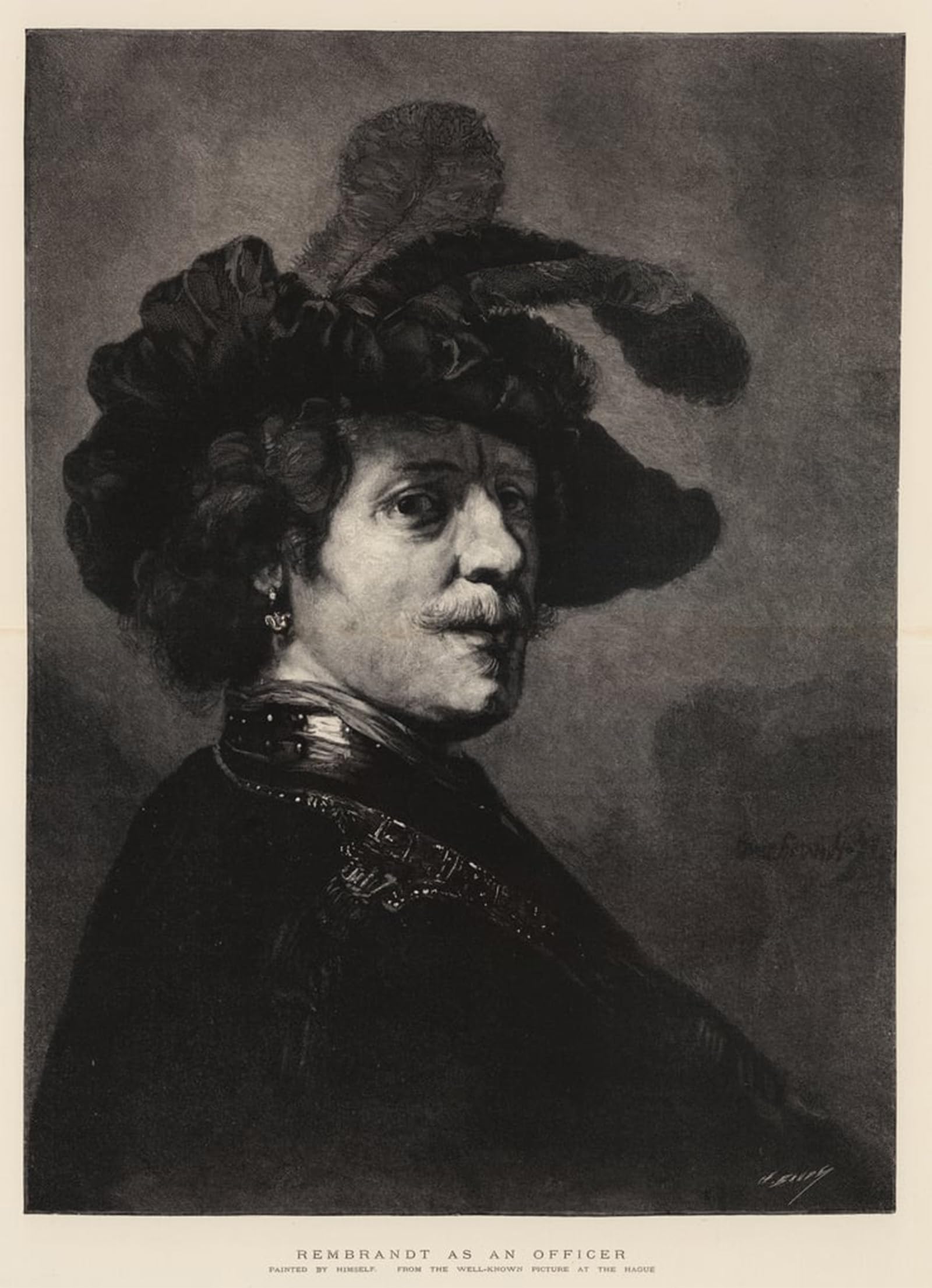 POSTERIIk Famous Print Pop Art Wall Art Graffiti Rembrandt as an officer by Rembrandt van Rijn Art Prints for Home Decor 60x90cm