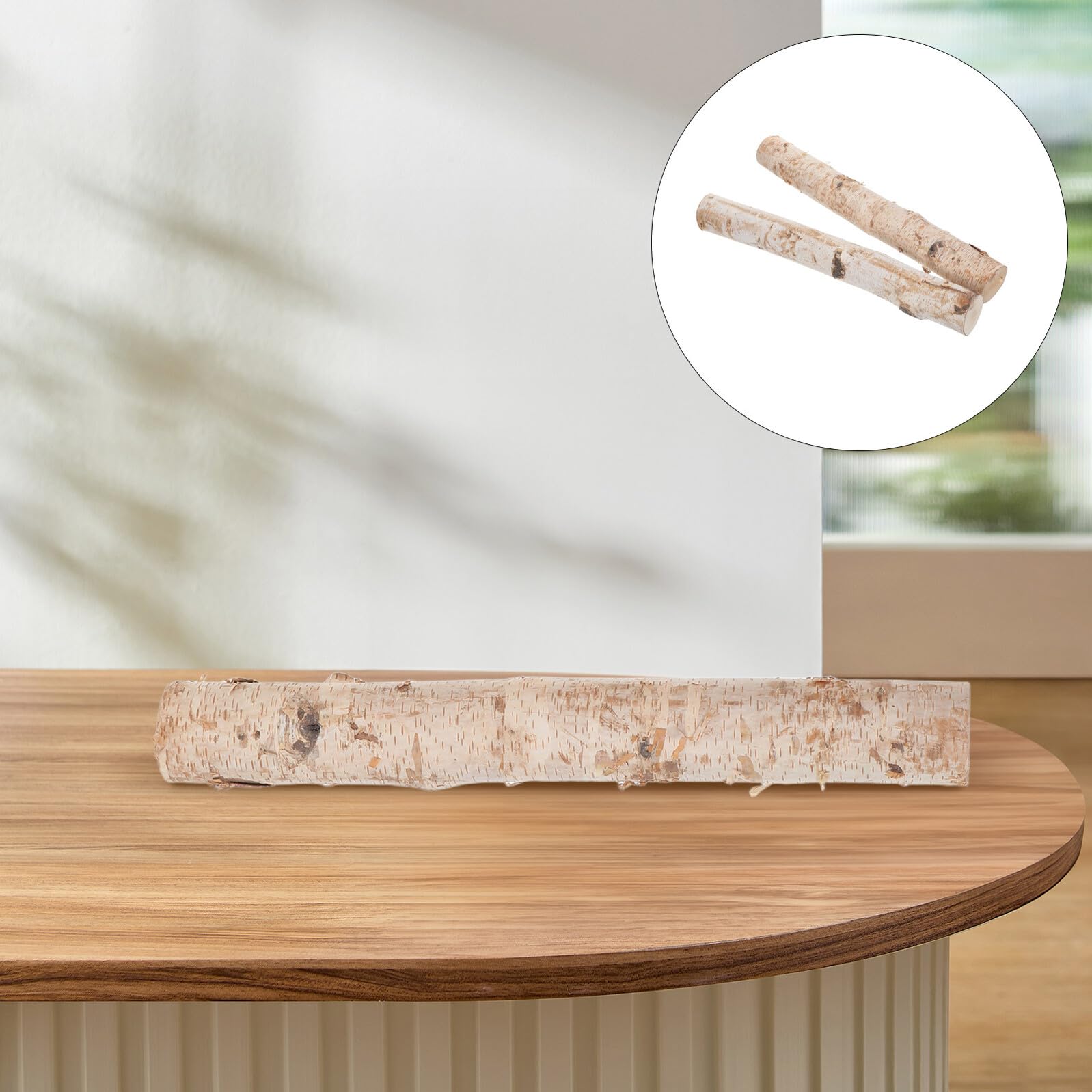 Lurrose 2 Pezzi Tronco di Legno di Betulla Naturale per Decorazioni Artigianali e Fai-da-te, Materiale Decorativo Facile da Integrare per Centrotavola Rustici ed Eleganti