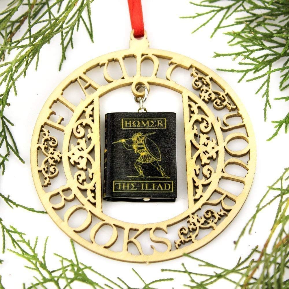 The Iliad Homer Clay Mini Book Framed Ornament Home Wall Decoration Favor Trinket Adornment