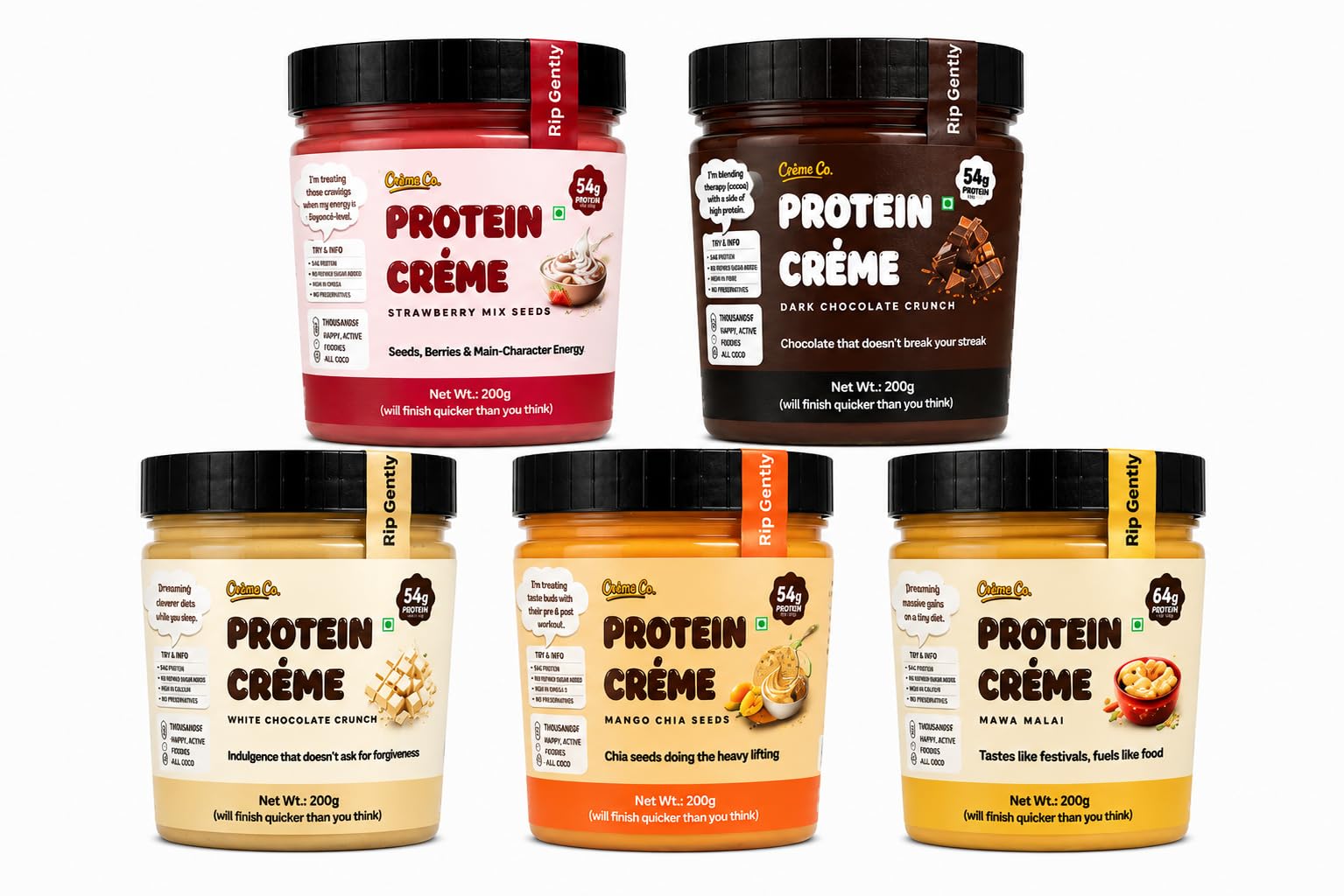 CRÈME CO. Protein Power Pack - Dark Chocolate & Mawa Malai Protein Creme Combo (2 X 200G) — Amazon image 6