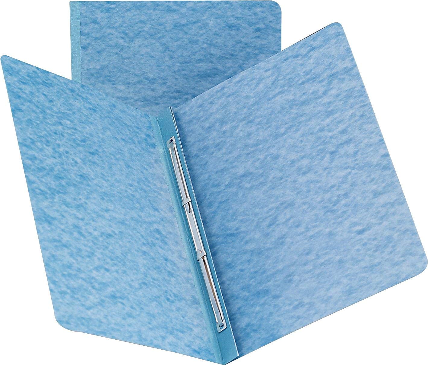 Smead Pressboard Report Cover, Metal Prong with Compressor, Side Fastener, 350 Sheets/3" Capacity, Letter Size, Blue, 25 per Box (81050)