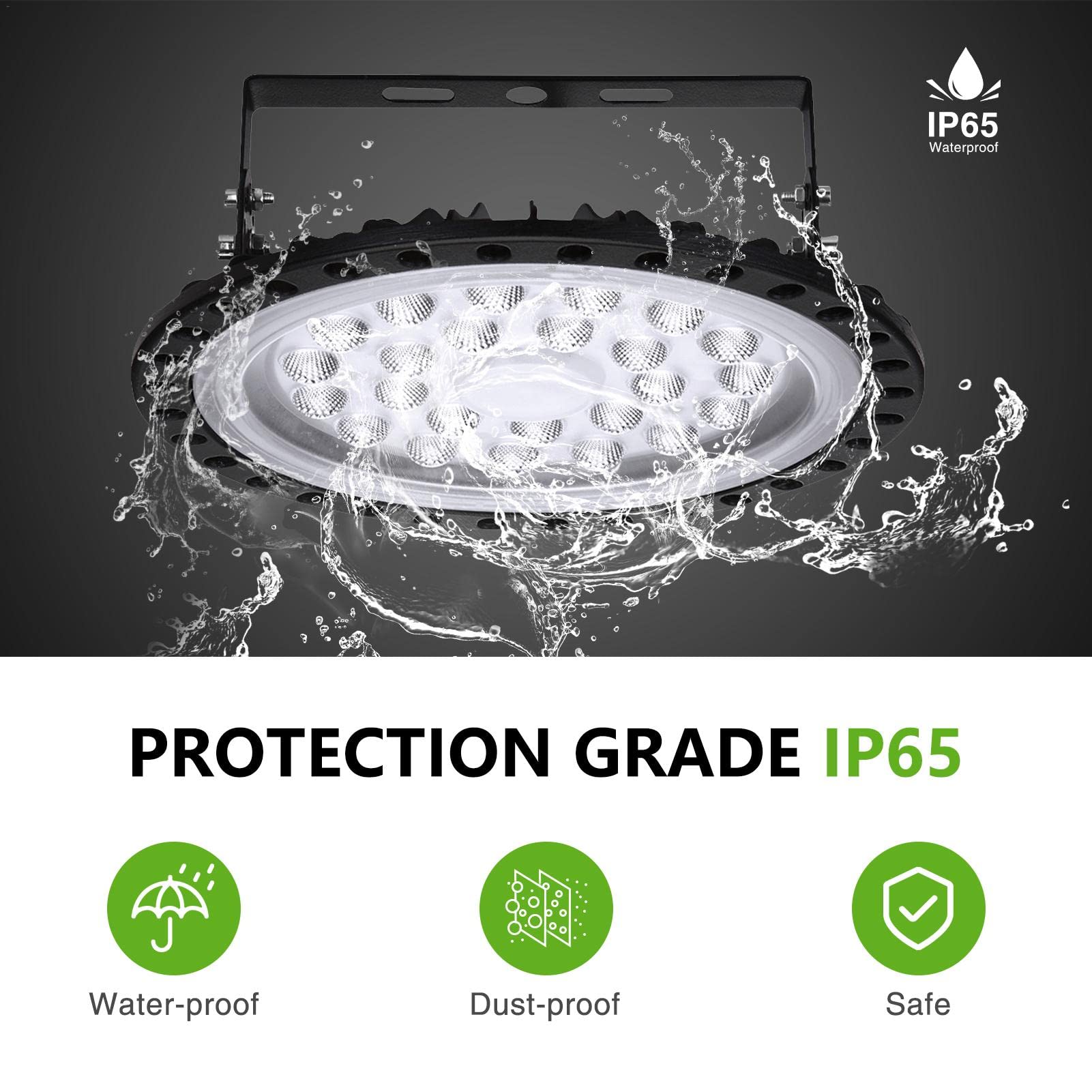 10 Stück LED UFO Industrielampe, 100W Hallenstrahler, 6500K Kaltweiß High Bay Licht, IP67 Wasserdicht Werkstattlampe für Fabrikhallen, Hallenstadion, Werkstätten