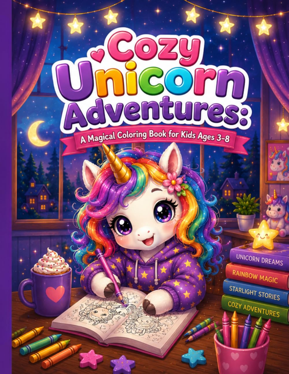 Cozy Unicorn Adventures: A Magical Coloring Book for Kids Ages 3–8