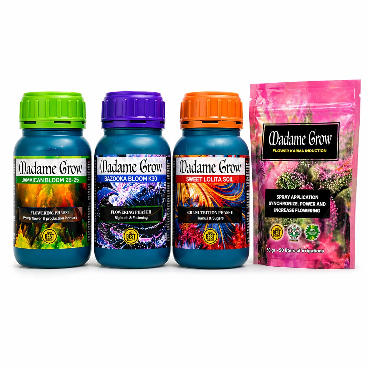 MADAME GROW - Engrais Organique de Floraison - KIT TATOO BLOOM - (3x 250ml + 30g)