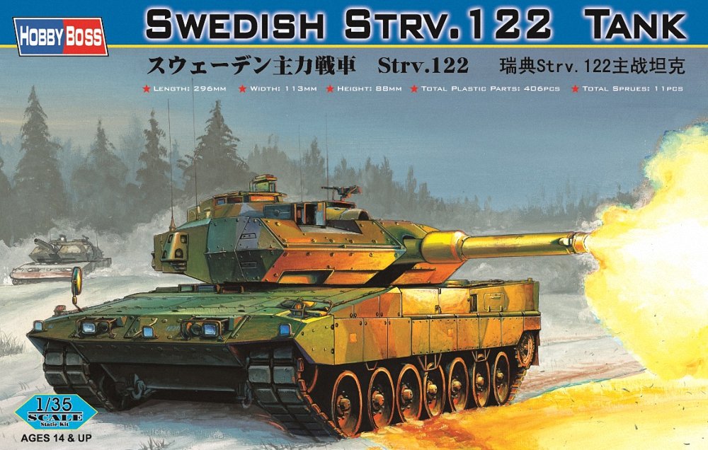 Hobbyboss1:35 Scale STRV 122 Assembly Kit, 27.6 x 11.02 x 8.5 cm