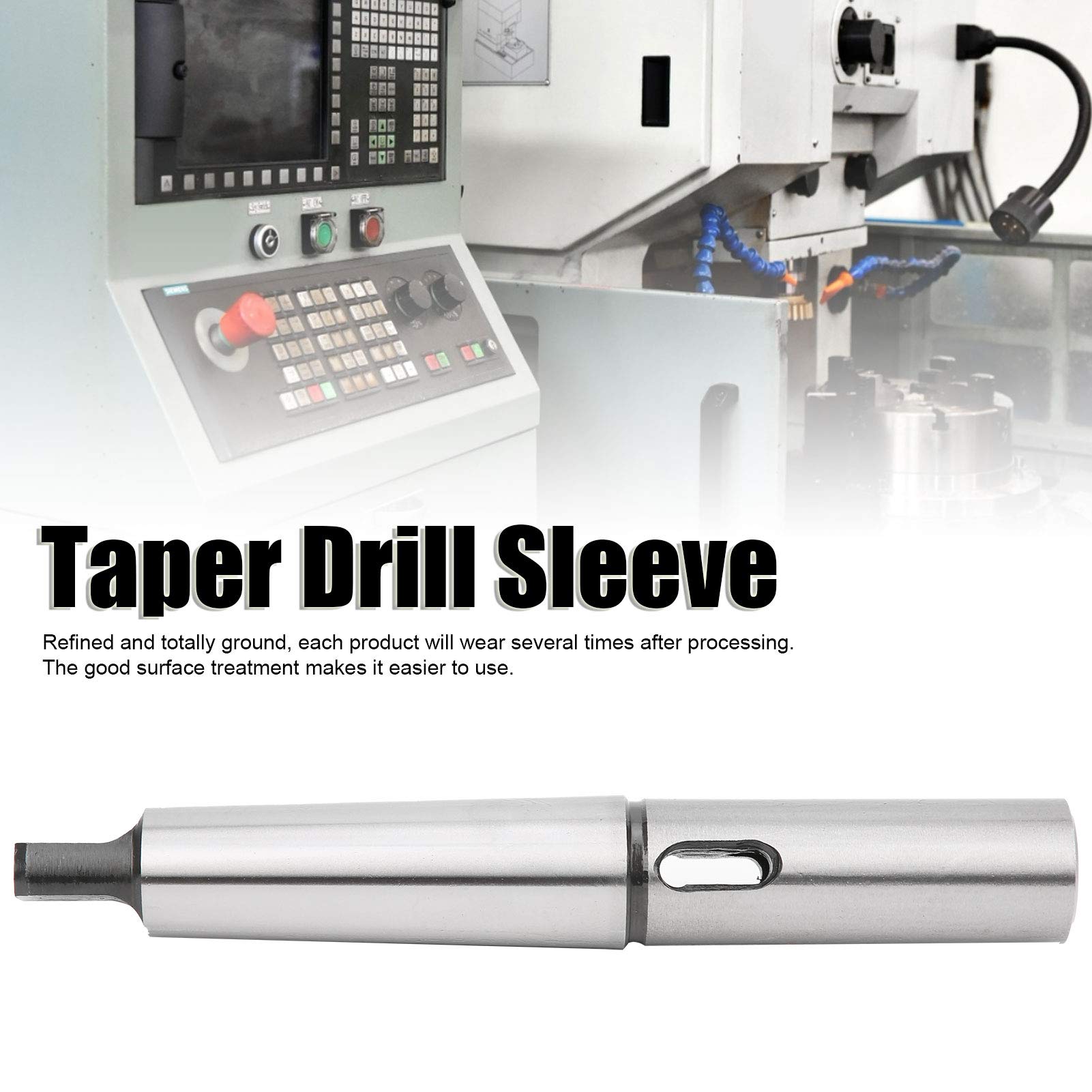 Steel Taper Drill Sleeve Adapter for Lathe Milling, Lengthened Reduction Sleeve MT4?MT2, High Speed Steel Material, High Accuracy CNC Fixture Accessory, Durable and Wear
