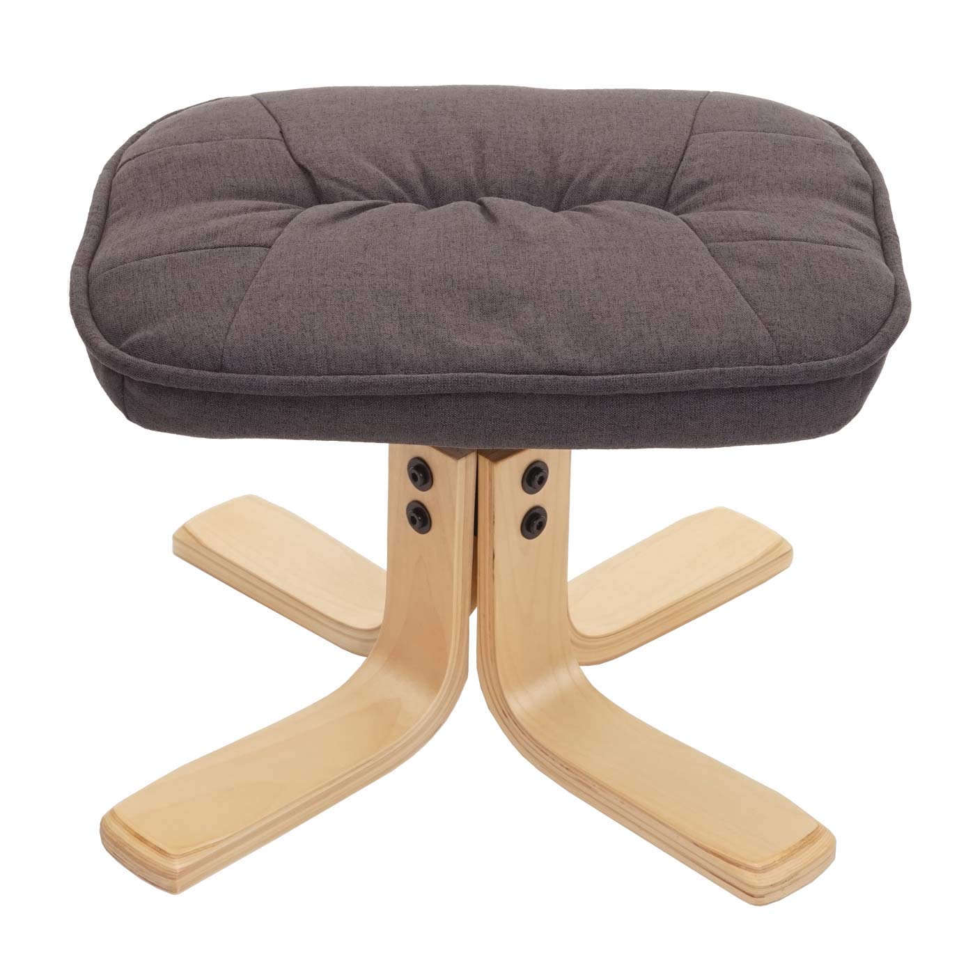Mendler Sillón de relax M56 con taburete, Sillas tela/textil, certificado FSC®, color gris oscuro | Sillón de TV con taburete, certificado FSC®