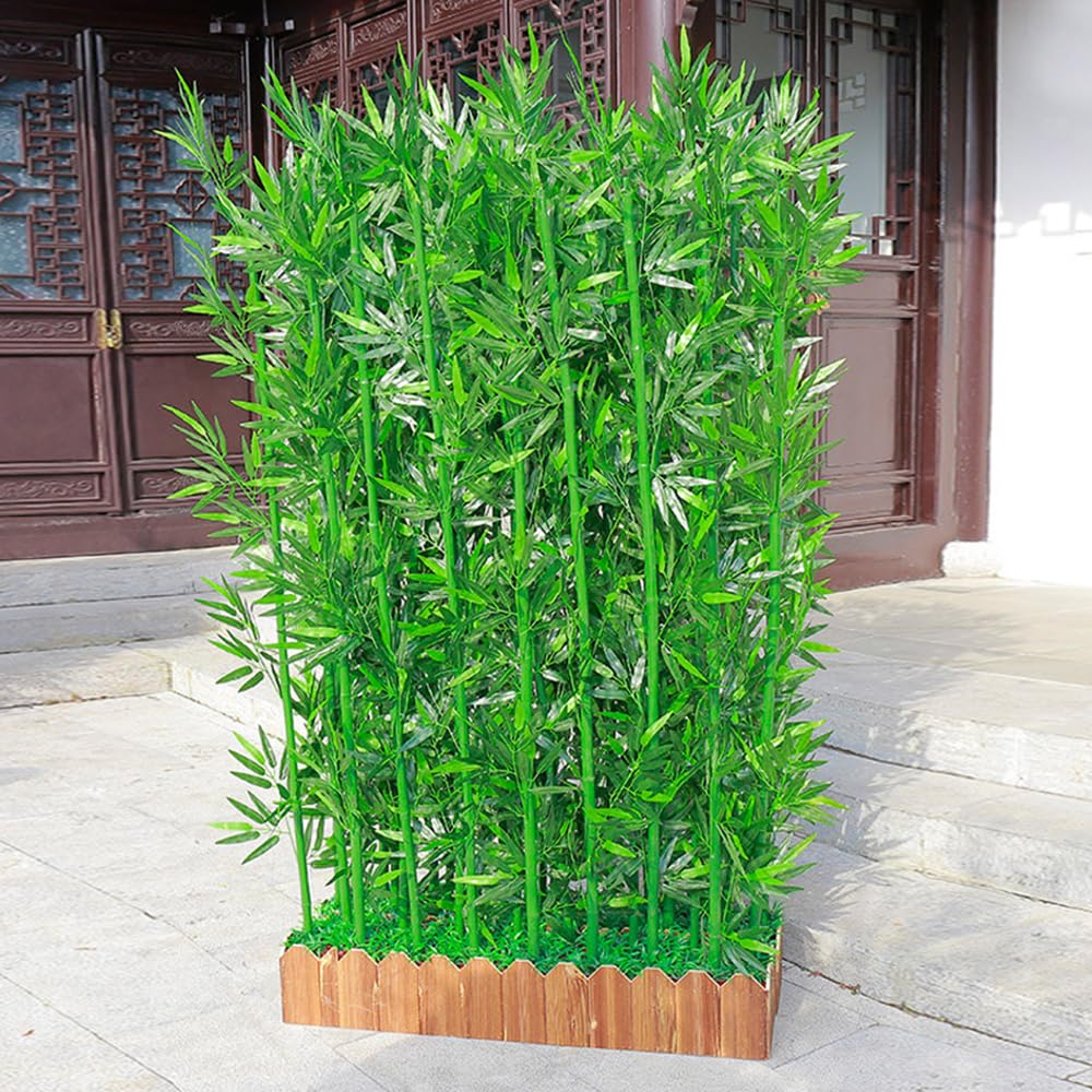 Knstlicher Bambus-Sichtschutzzaun, Wandschutz, 1,5 m Lnge, 20 Lcher,  ideal fr Terrasse, Garten, Hof, Terrasse und Raumteilung,  Seidenbaum-Simulationspflanze, verbessert die Privatsphre : Amazon.de:  Kche, Haushalt & Wohnen