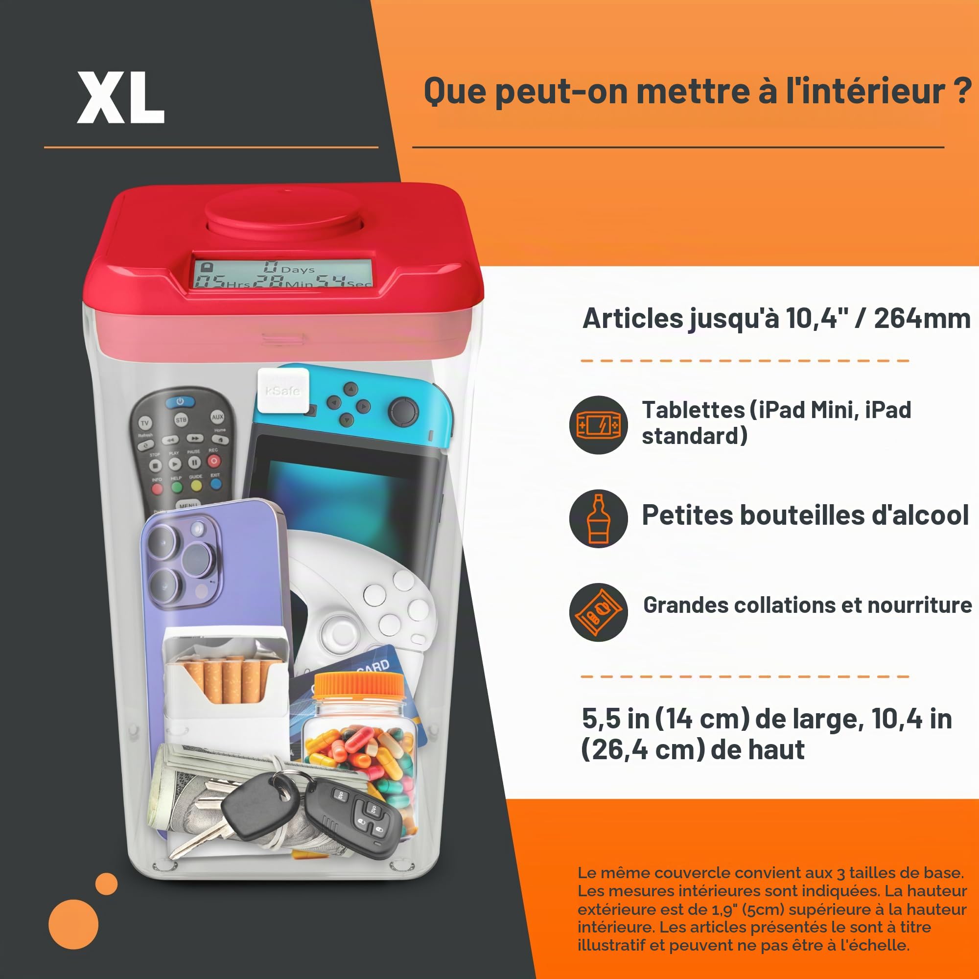 Récipient Ksafe à verrouillage temporel