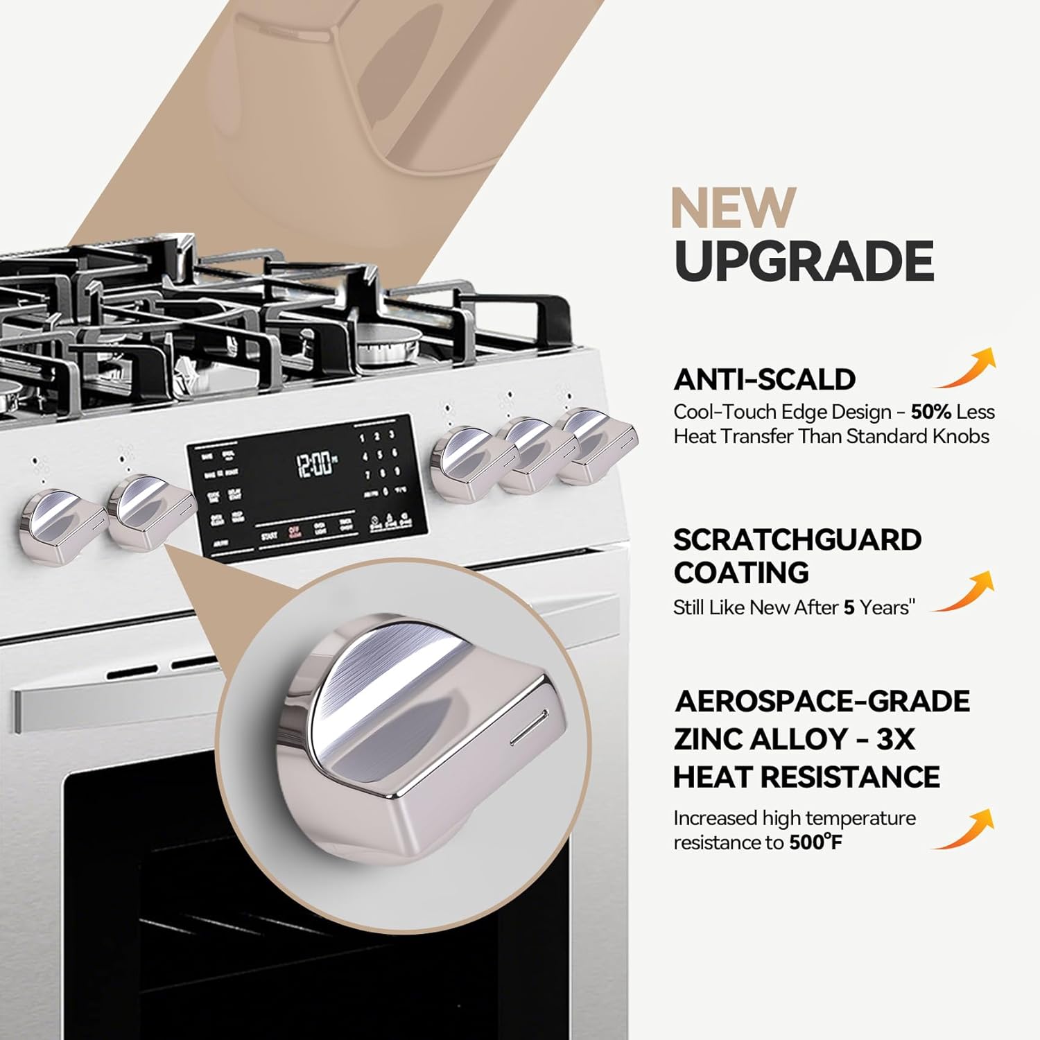 W11517331 for Whirlpool Electric Range Knobs,Replace w10850027-40 knob W11117415 W11458840 Oven/Electric Range Knob, Compatible with Whirlpool WEC310S0LS1, WEE515S0LZ1, WEC310S0LS2, WEE515S0LS1(4pcs)