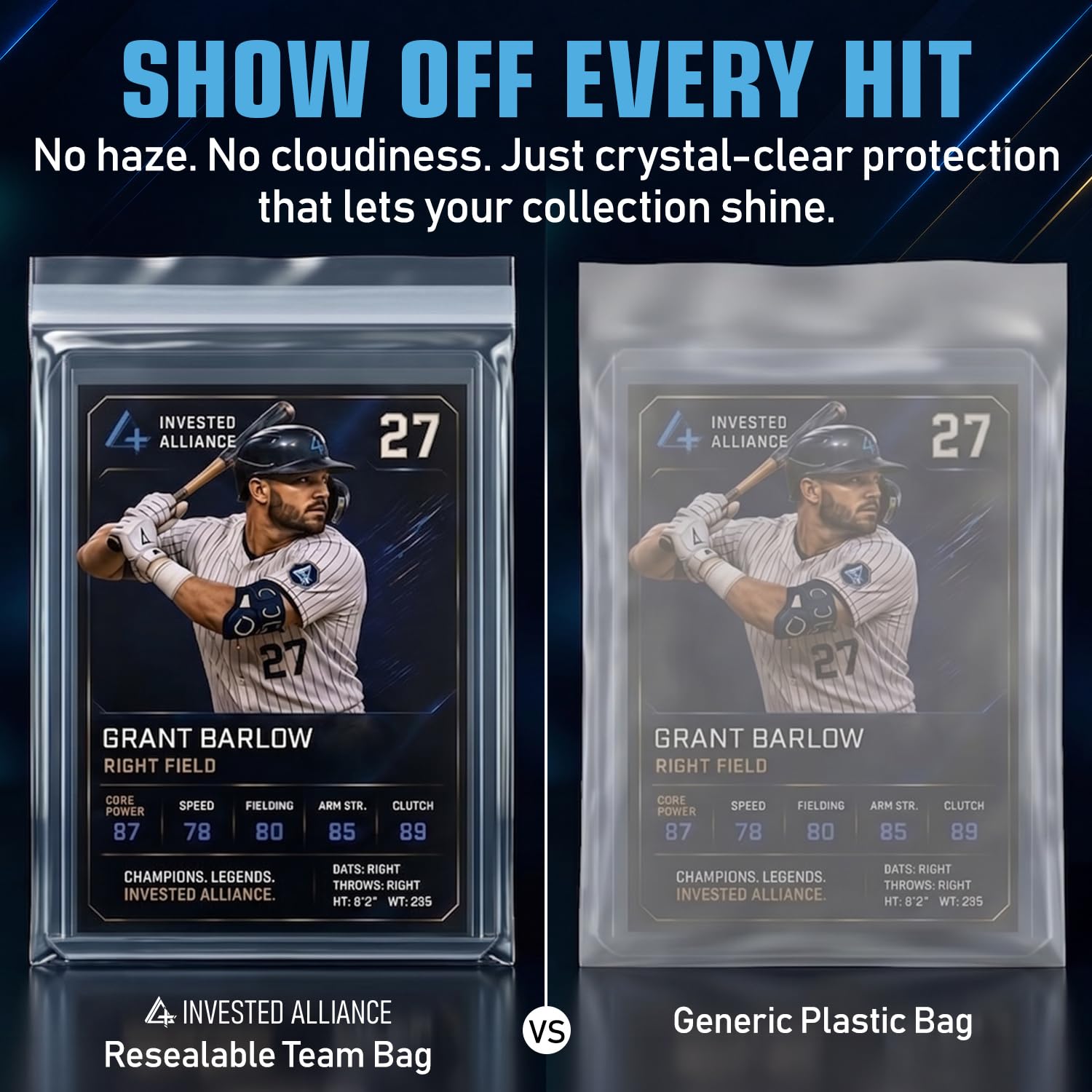 Invested Alliance Set richiudibile di borse per carte collezionabili | Ultra, TCG, Baseball, Sport Card Team Bags Sleeves. Adatto per caricatori superiori, supporti magnetici e semi rigidi. Maniche da