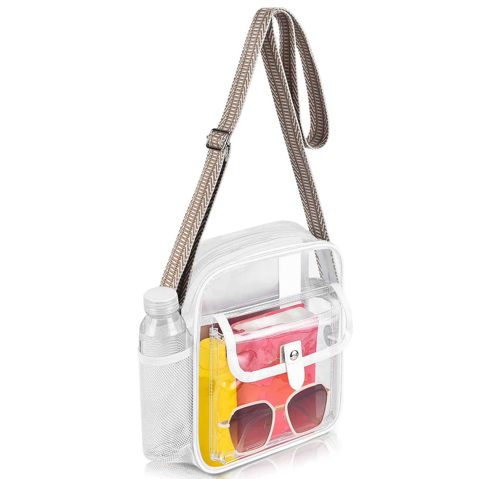 SPODEARS Clear Crossbody Bag for Stadium with Bottle Holder