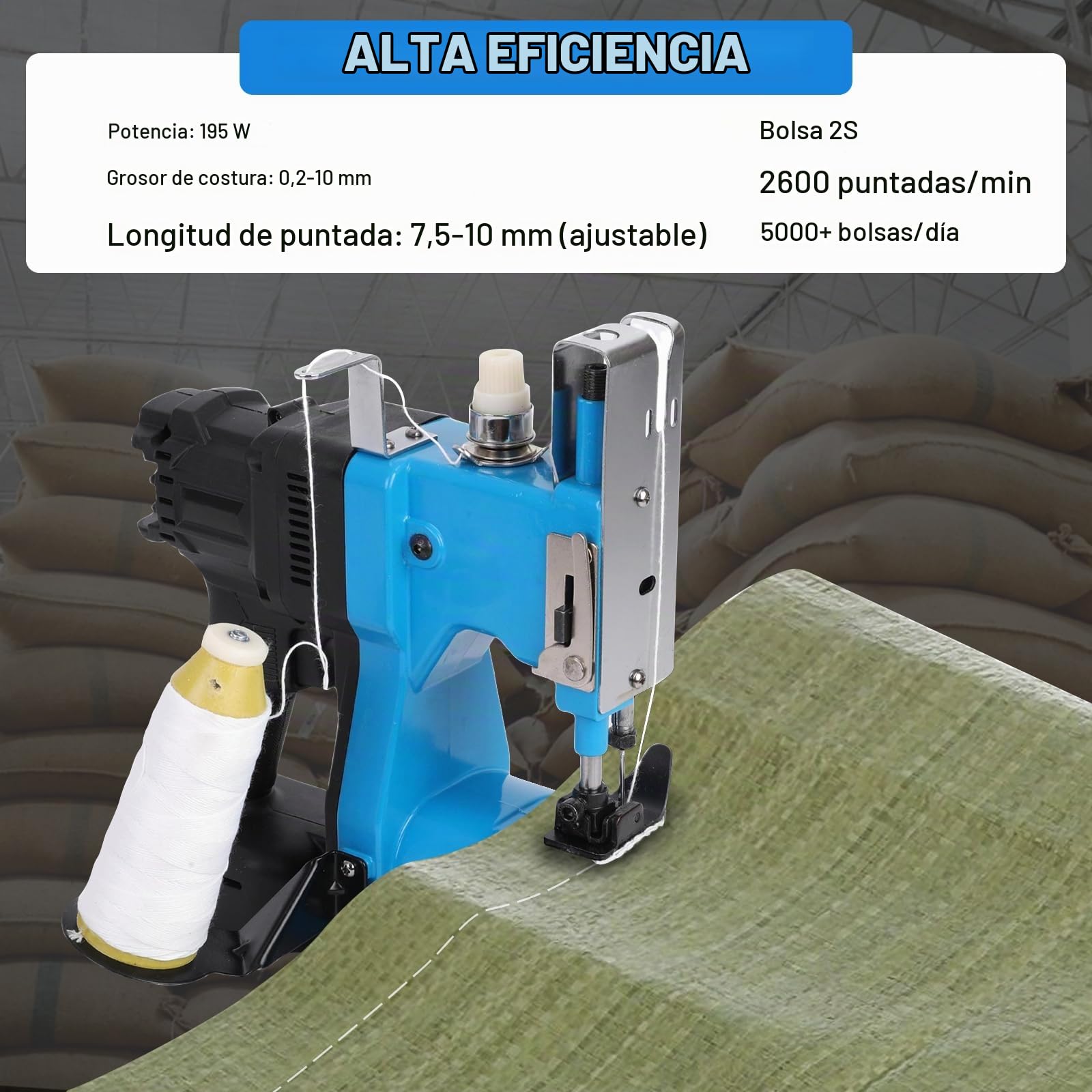 Sacos Maquinas de Coser Compatible con Makita 18V Batería | Eléctrica Máquina de Embalaje de Costura Más Cercana Bolsa, Maquina de Coser Portátiles para Coser, Sellar, Bolsas de Lona