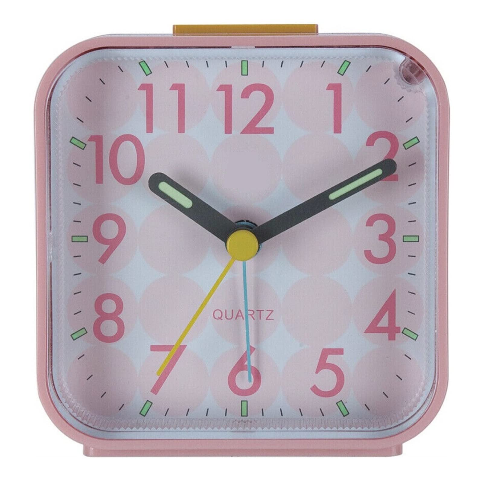 Alarm clock Silent Bedside Luminous Alarm Clock Plastic Digital Needle Clock Touching Snooze Clock For Child Desktop Bedside Non Ticking (Color : Pink)