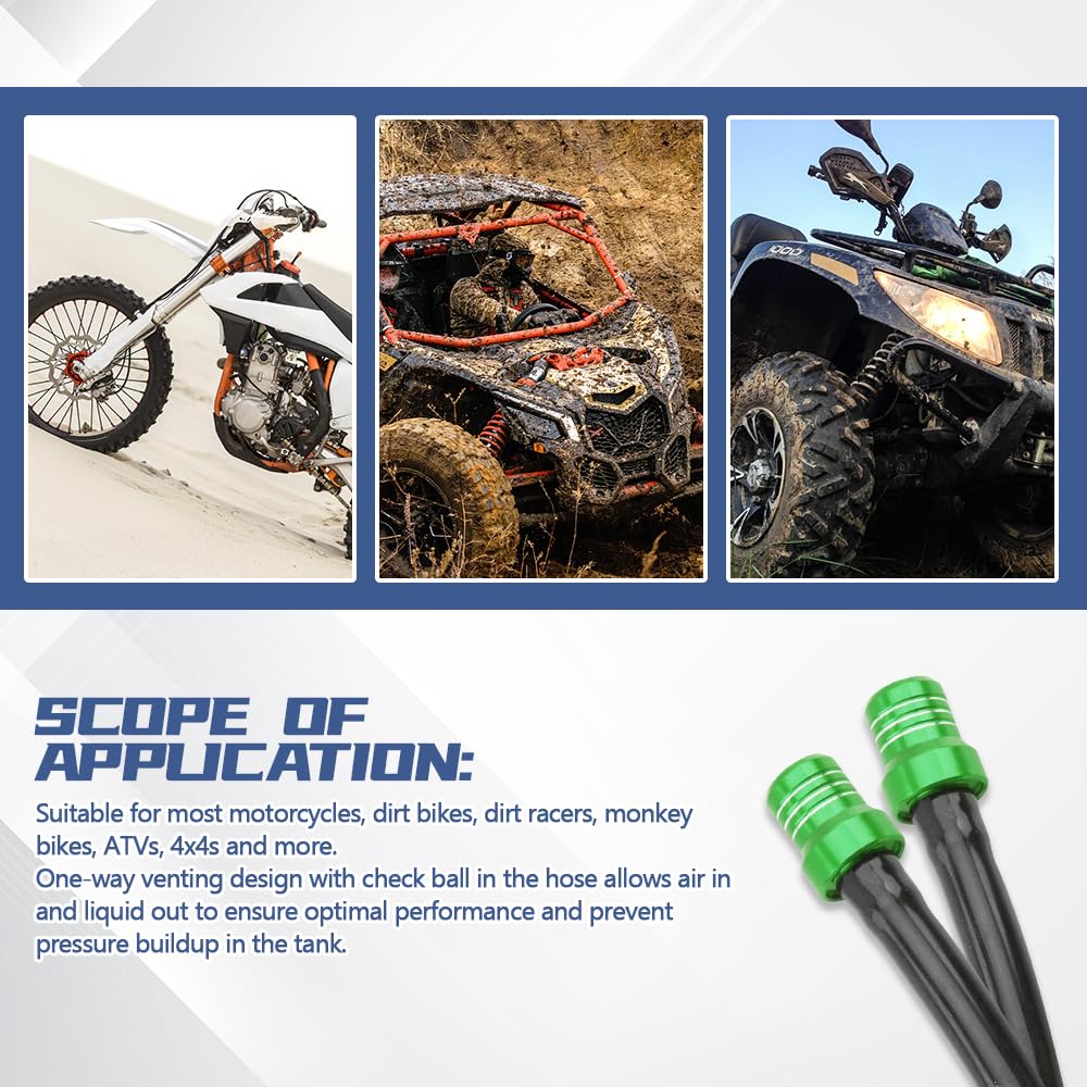 2PCS Breather Hose Gas Fuel Tank Cap Motorcycle Gas Cap CNC One Way Tank Valve Vent Tube with — view 7