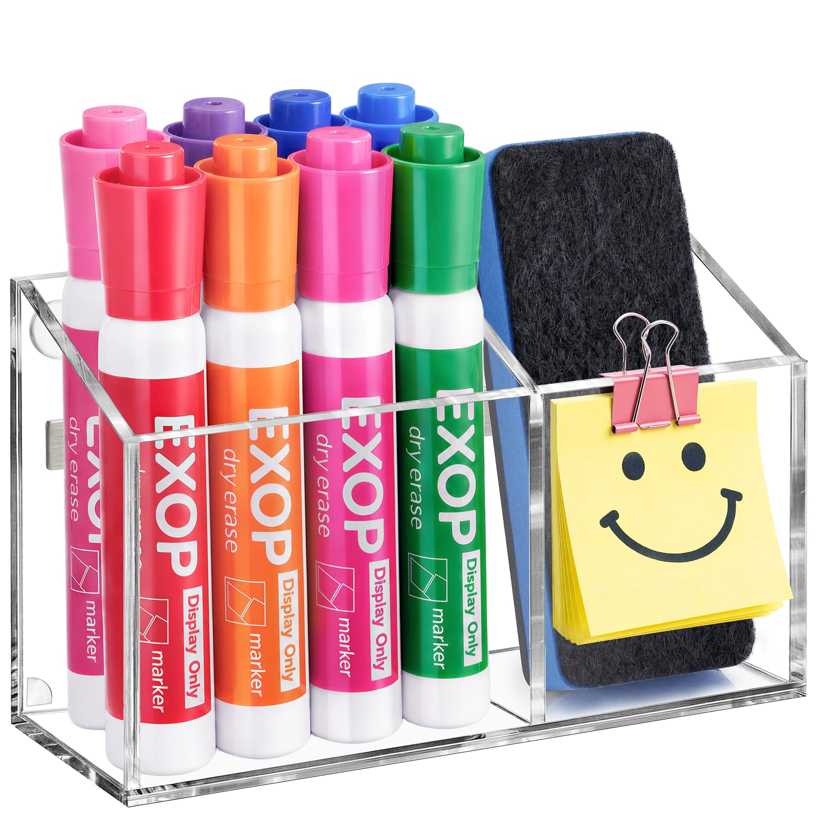 Photo 1 of MR.MATE Magnetic Pen Holder,Clear Magnetic Marker Cup for Fridge Whiteboard