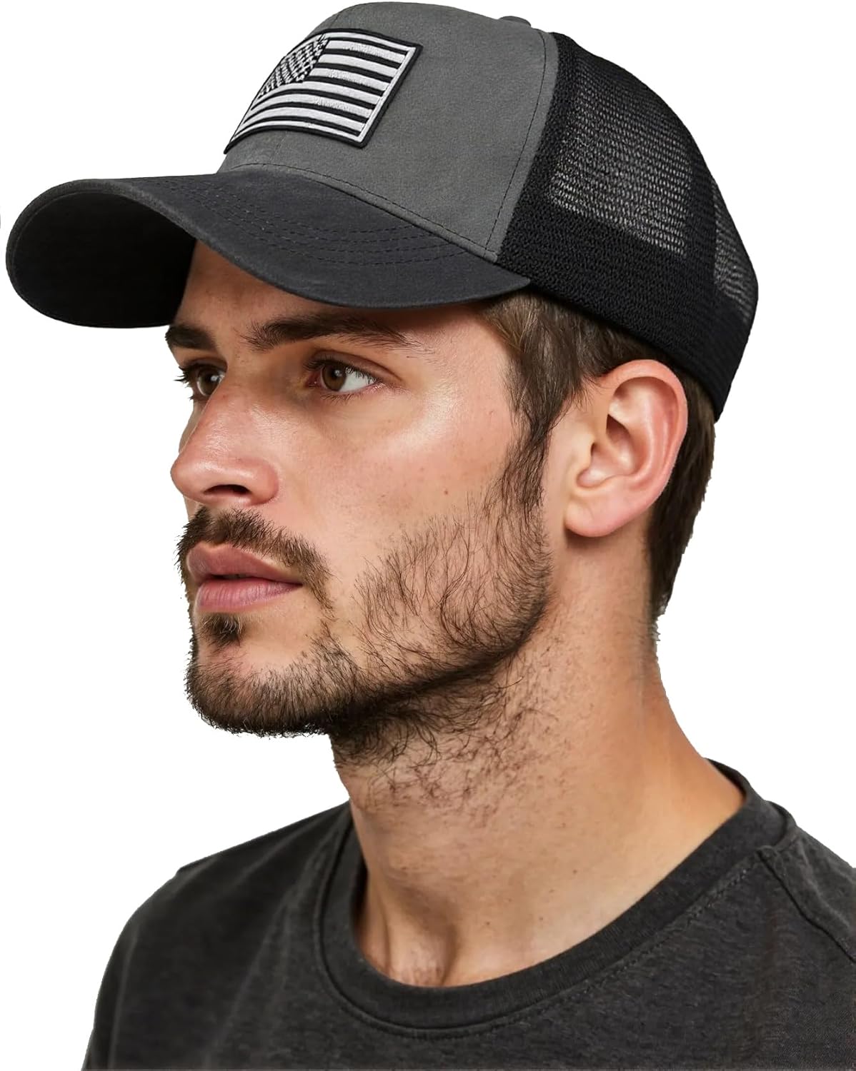 2 Pcs American Flag Hat,USA Baseball Cap for Men Women,Low Profile USA Plain Trucker Hat - Image 6