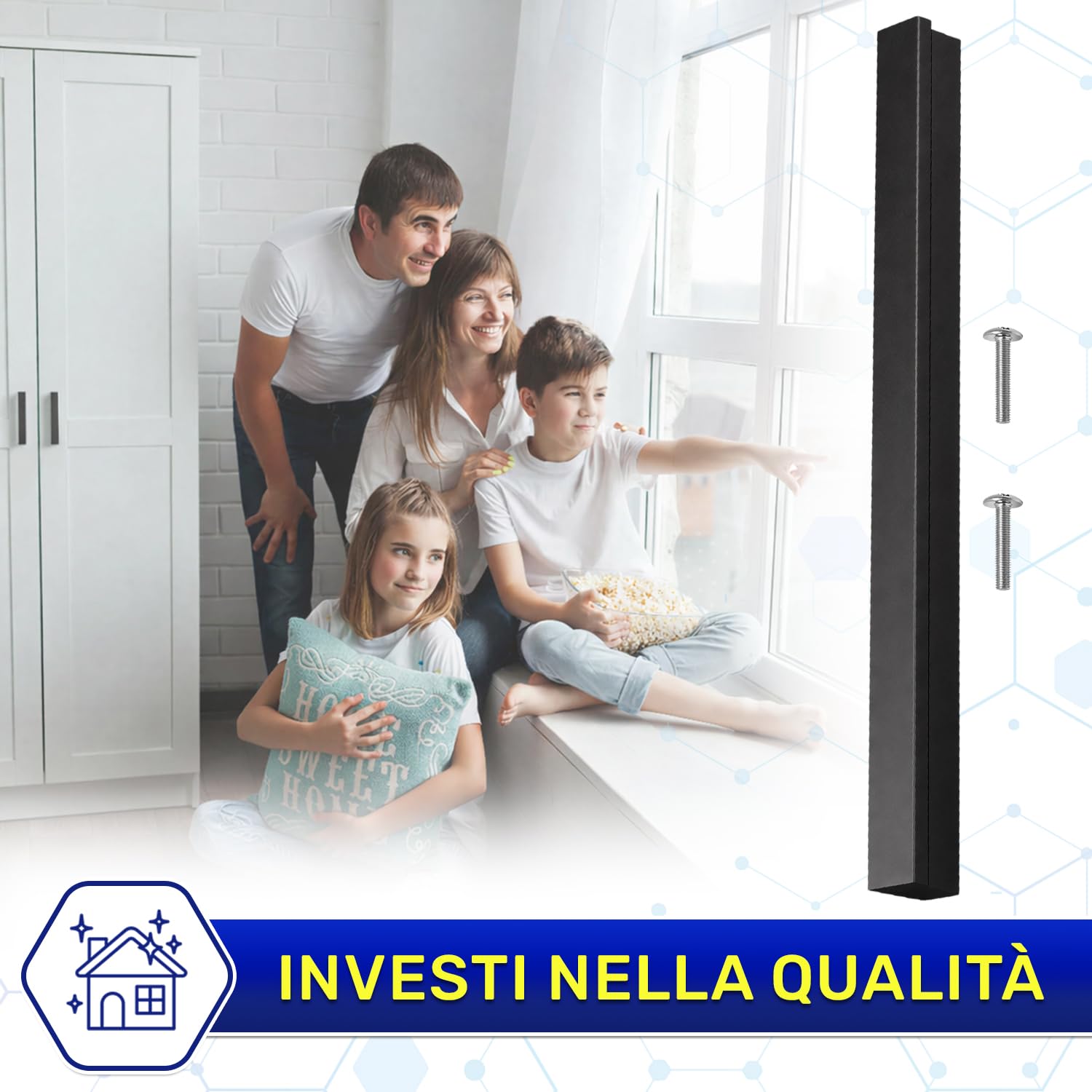 20x Maniglie per Mobili da Cucina 192x12x18mm Interasse Fori 160 mm | Maniglie Cucina y Mobili Realizzato in Alluminio Сolor Nero Opaco - Garanzia di 10 Anni - MONTERAL