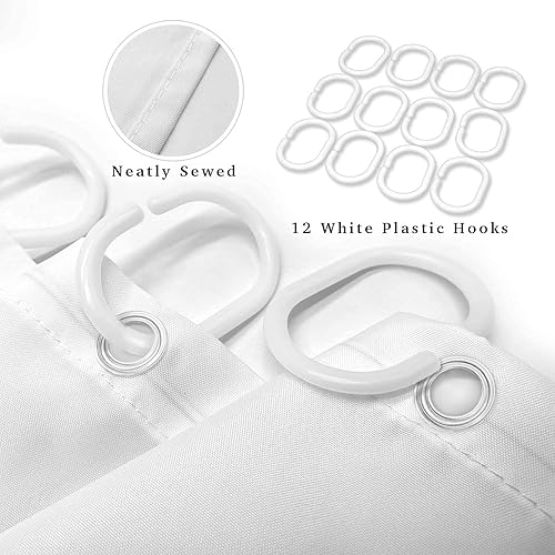 Miniatura 8 de Tititex Cortina de ducha clásica de búfalo verde navideño, diseño de invierno con ganchos para decoración de baño, diseño de invierno con texto en