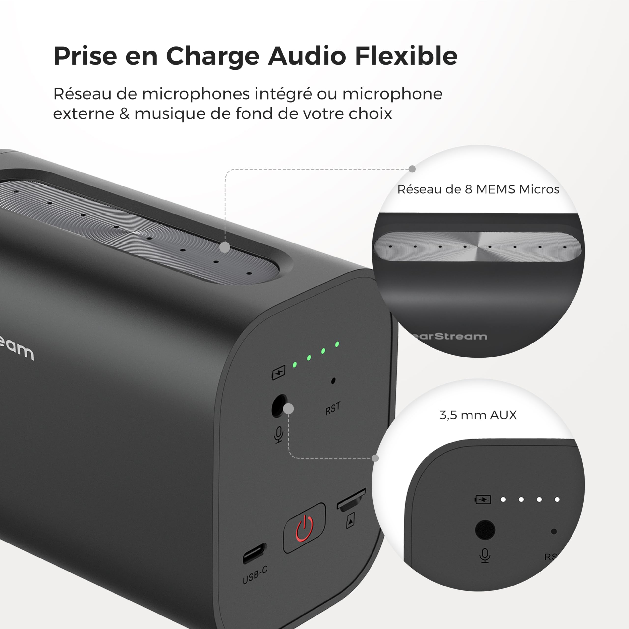 NearStream VM33 Caméra de Streaming sans Fil 2 K avec Zoom Hybride 40x