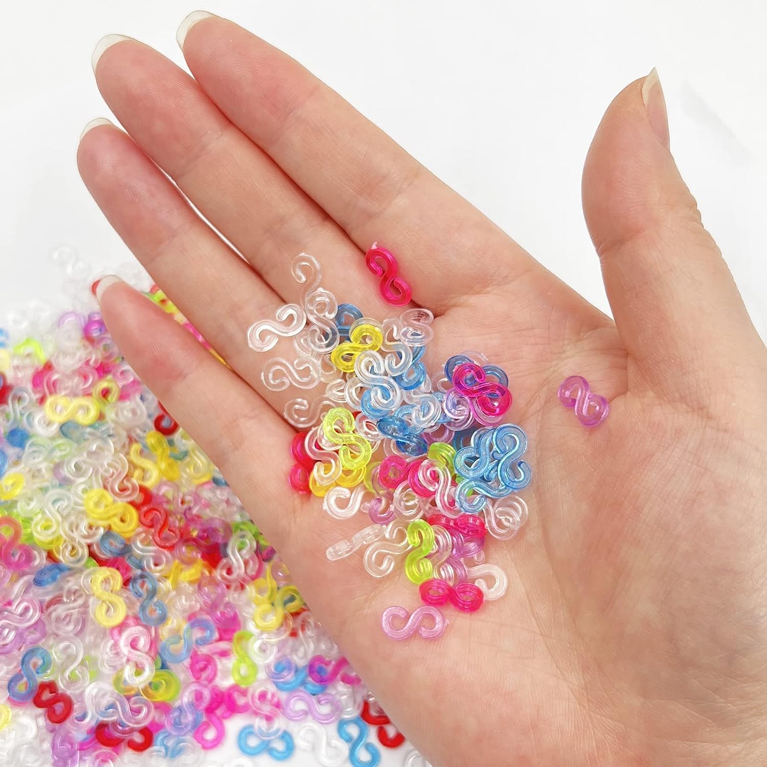 48/100/300/500/1000 pezzi k di elastici per telaio trasparente clip S per fasce per telaio fai da te accessori per ciondoli per braccialetti  26