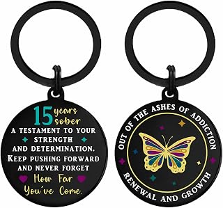 Sobriety Gifts Keepsake - Sober Anniversary Keychain - Sober Gifts for Men Women