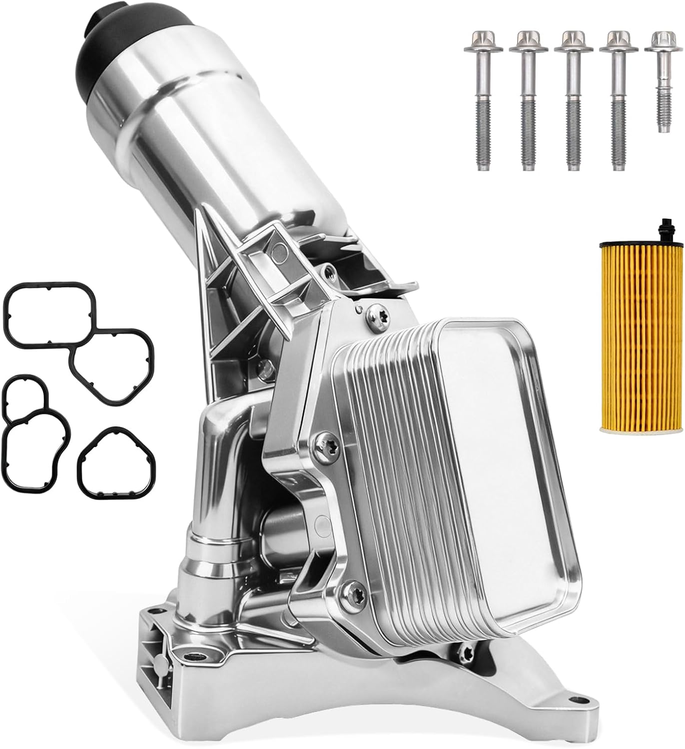 11428651710 11428580415 11428580414 Aluminium Engine Oil Filter Housing Assembly with Oil Cooler & Filter Compatible with BMW 230i 330e 330i 430i 530i 540i X3 X4 X5 X6 Z4 2017-2023