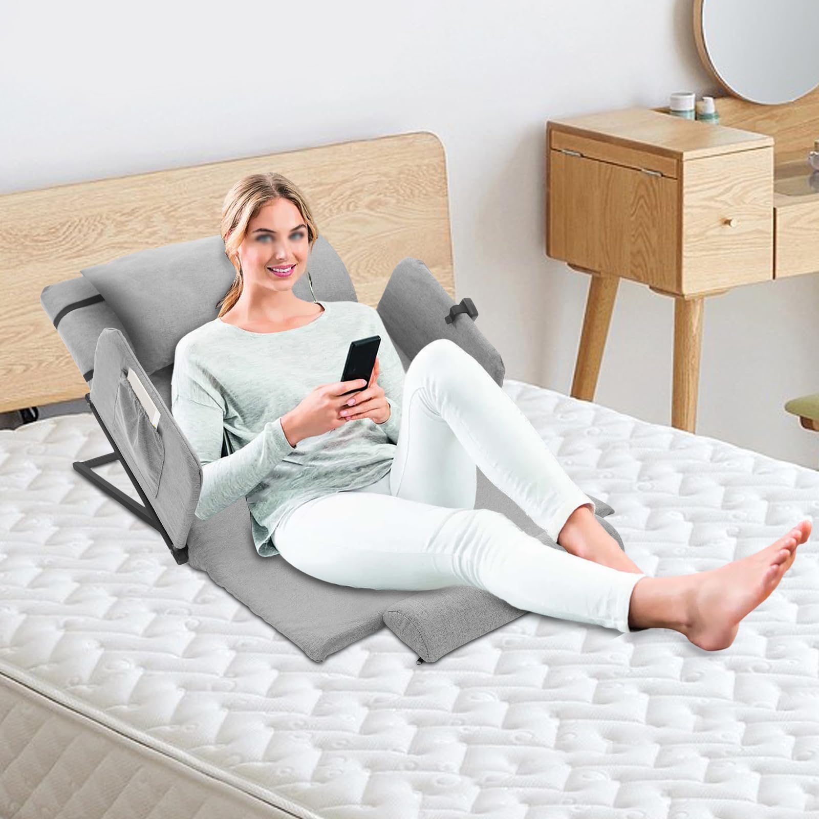 Respaldo eléctrico de la cama, respaldo ajustable eléctrico para personas mayores, discapacitados, capacidad de carga de hasta 300 kg