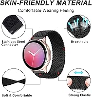 Vista 2 de Minggo Solo Loop - Correa trenzada compatible con Samsung Galaxy Watch 6/5/4 de 1.575 pulgadas, 1.732 pulgadas, correa elástica tejida para Galaxy