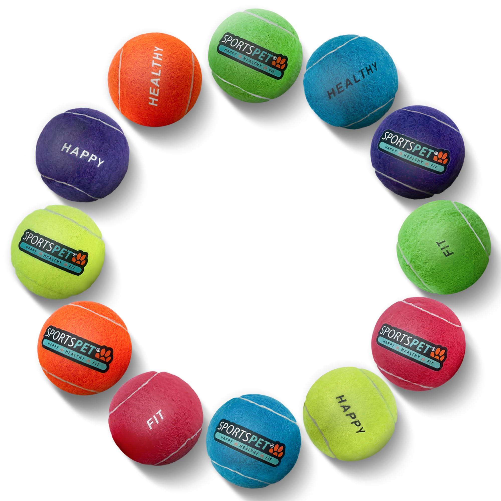 SPORTSPET Tennis Balls for Dogs Made from Natural Rubber, Durable, Non-Abrasive, Pressureless Dog Tennis Balls - Image 3