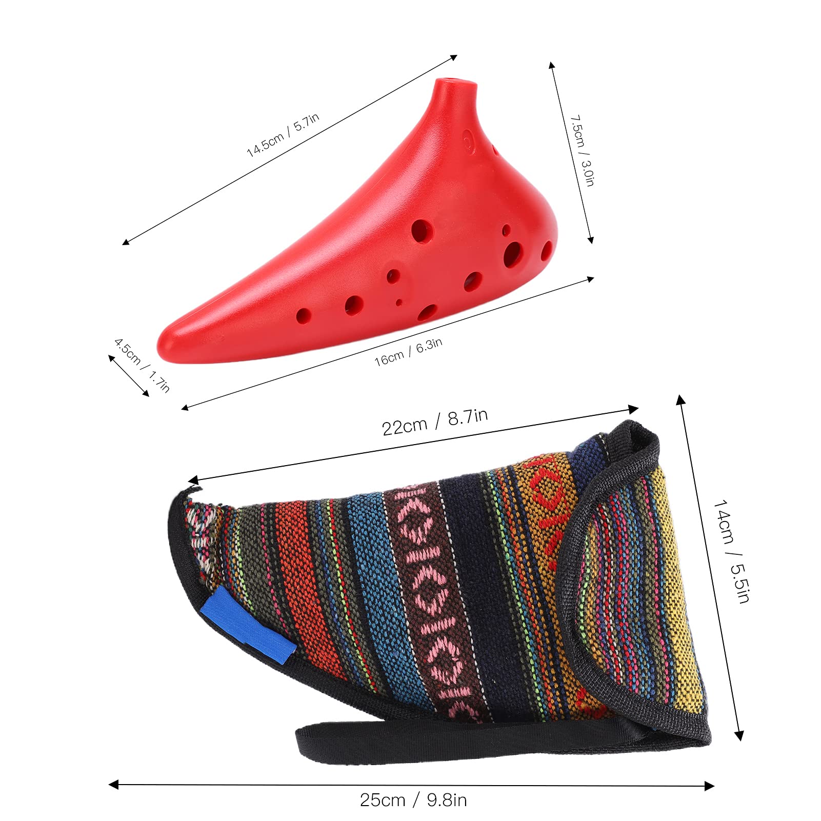 Ocarina ABS C Tune Strumento Musicale a 12 Fori per Adulti Bambini Studenti Professionisti Comodo da Tenere e Suonare Strumento Musicale Idea (rosso)