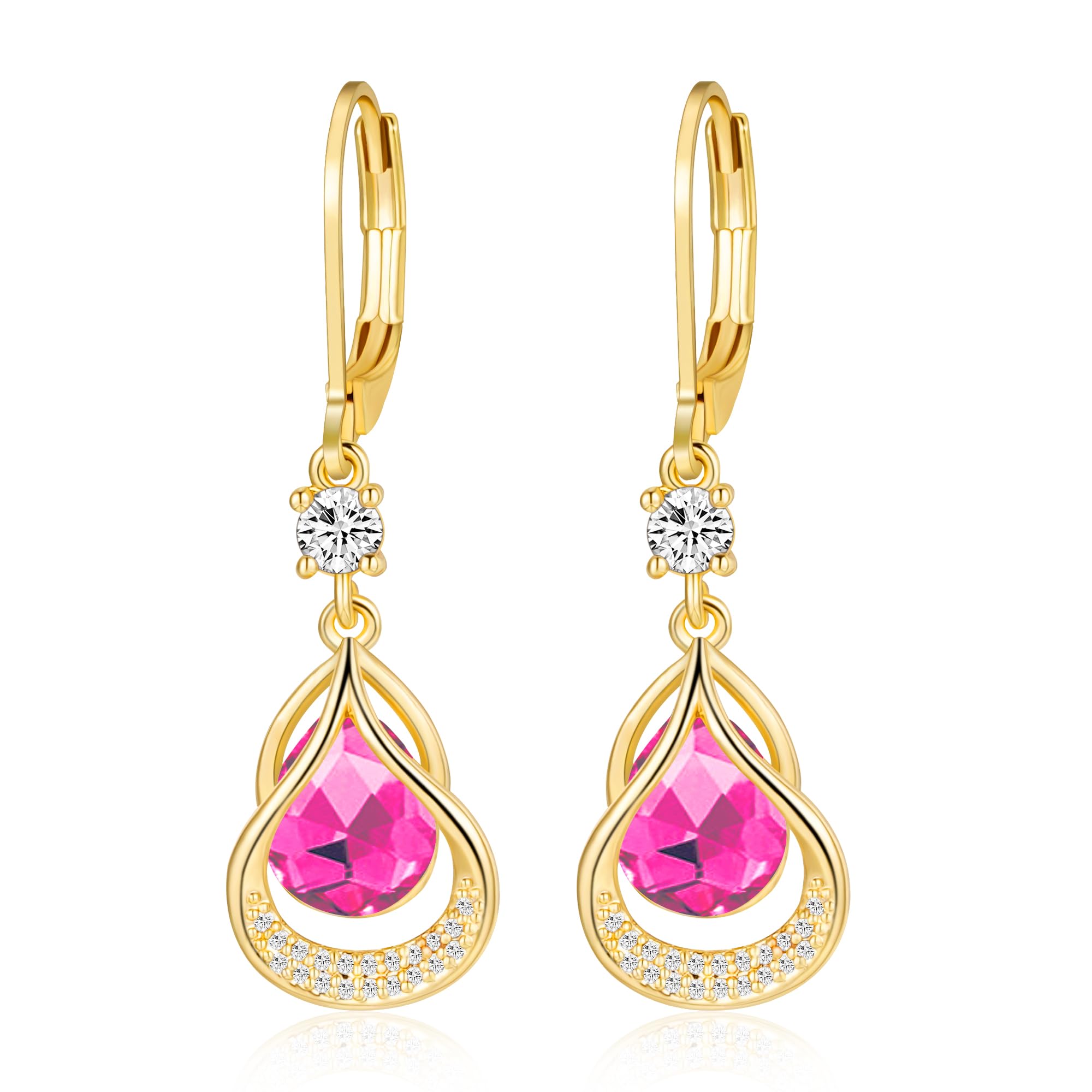 Gold/silber Ohrringe Geburtsstein hängend ohrringe 14K gold hängend gold ohrringe Feine Schmuckstücke Geburtstagsgeschenke für Frauen