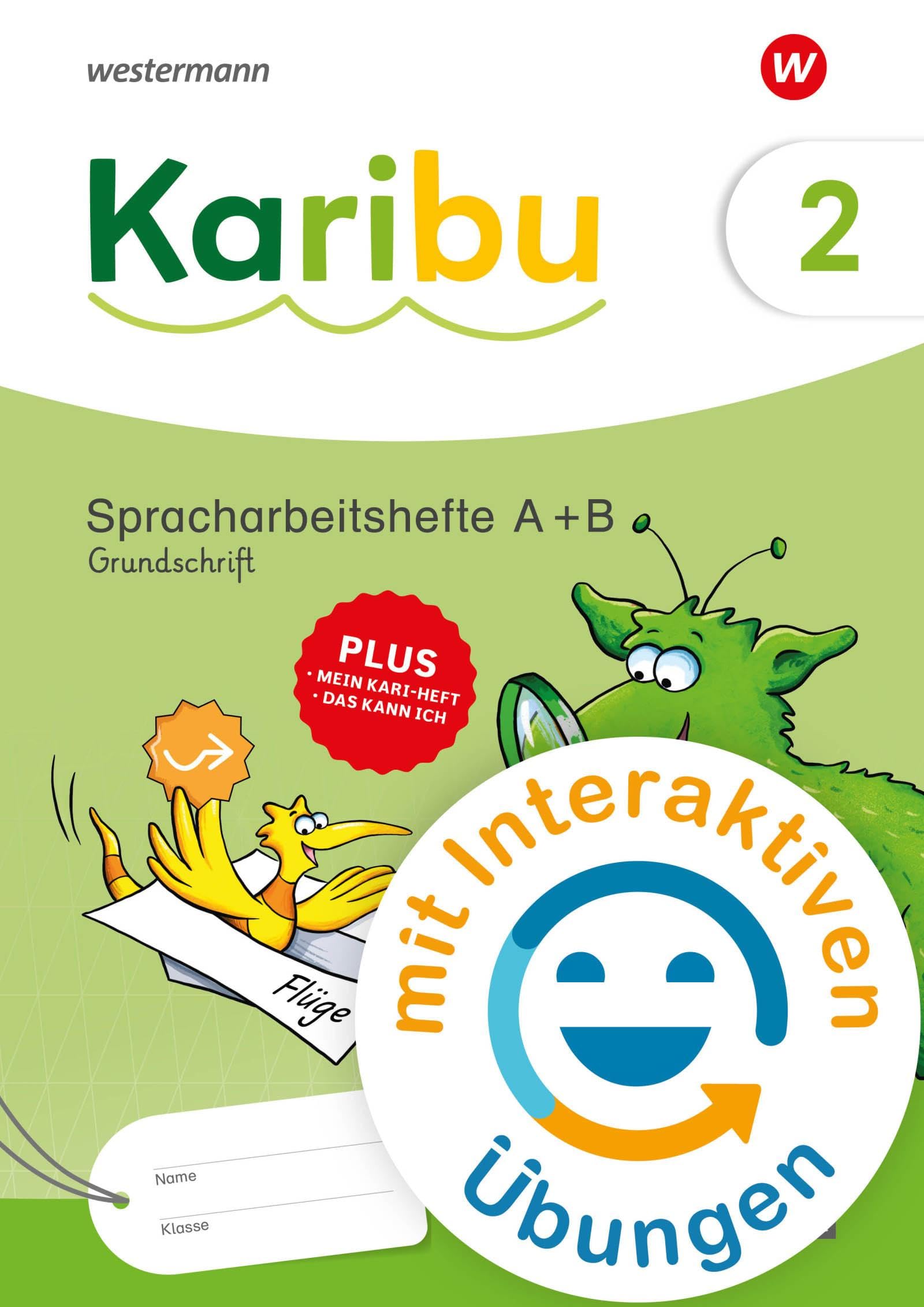 Karibu - Ausgabe 2024: Spracharbeitshefte 2 Grundschrift mit Diagnoseheft und interaktiven Übungen: "Verbrauch, mit Diagnoseheft ""Das kann ich"" Sprache 2" - Ausgabe 2024
