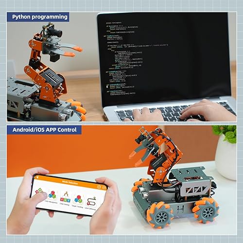 Miniatura 5 de HIWONDER 5DOF AI Vision Brazo robótico alimentado por Raspberry Pi Brazo robótico inteligente Mecanum Wheel Chassis Robot Car Kit DIY Robot para