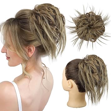 HMD Tousled Updo Messy Bun Hairpiece Hair Extension Ponytail for Women