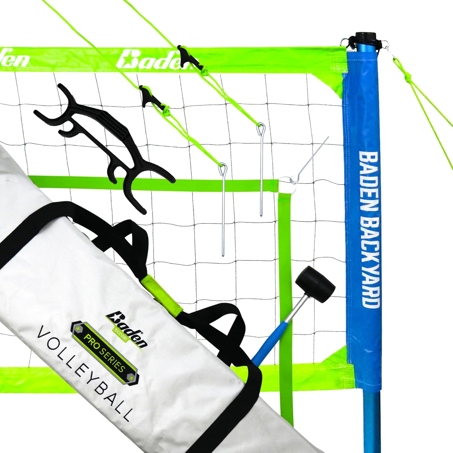 Baden Volleyball Net Set, Volleyball Bag, Adjustable Poles, & Boundary Lines, Portable Volleyball Net for Backyard or Outdoor Activities for Men, Women & Kids Pro Series