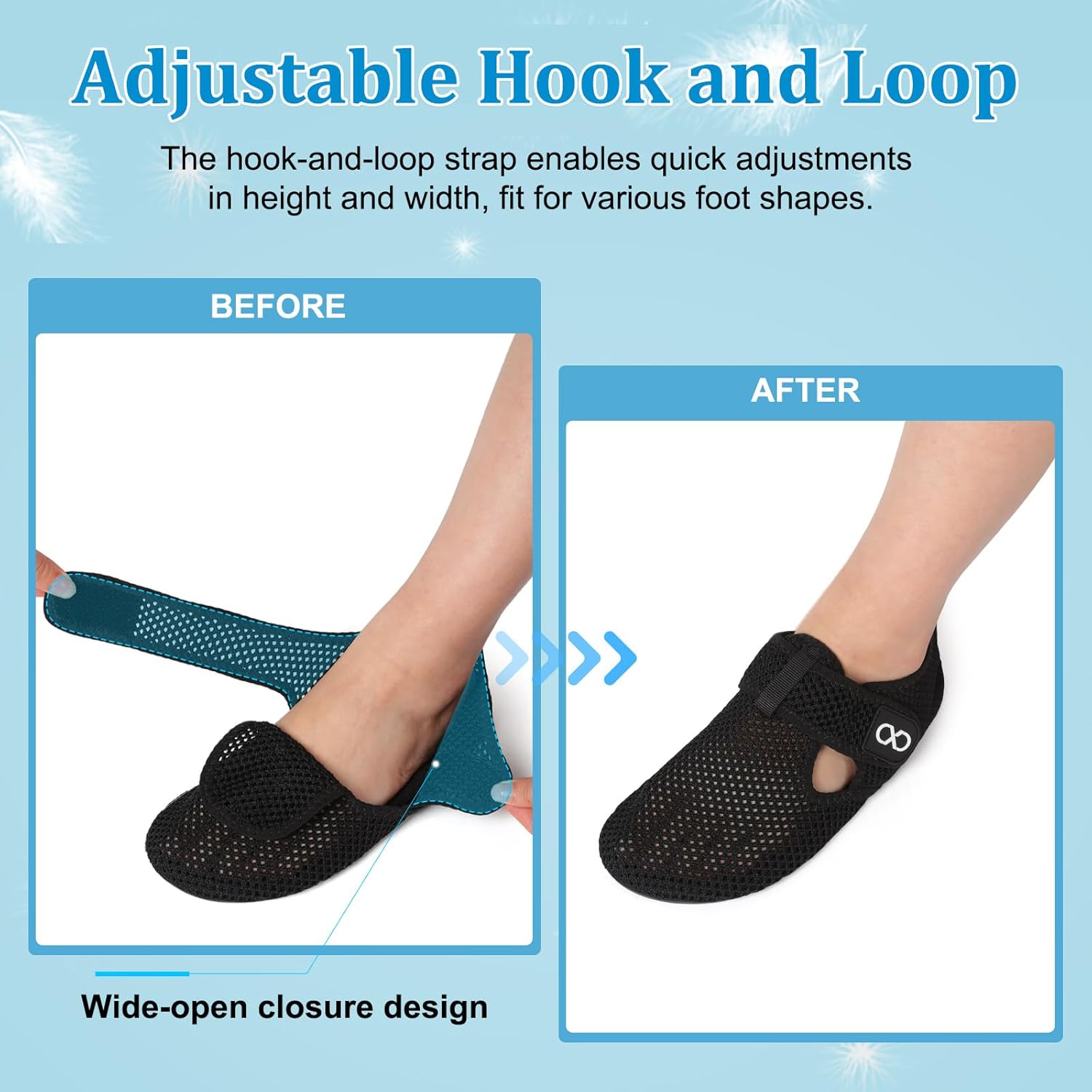 XIHALOOK Water Shoes for Women Men Swim Beach Aqua Socks Quick Dry Barefoot House Slippers with Adjustable Magic Tape for Pool Surf Yoga Travel - Image 5
