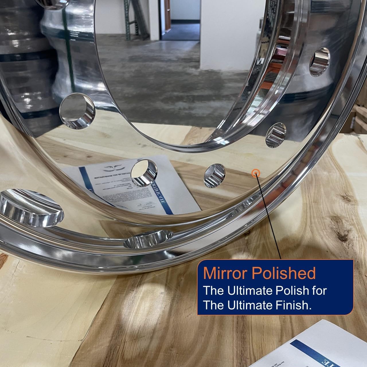 Aluminum Truck Wheels Both Sides Mirror Polished 22.5" x 8.25" Hub Piloted Forged Truck Wheels Rims for Commercial Trucks