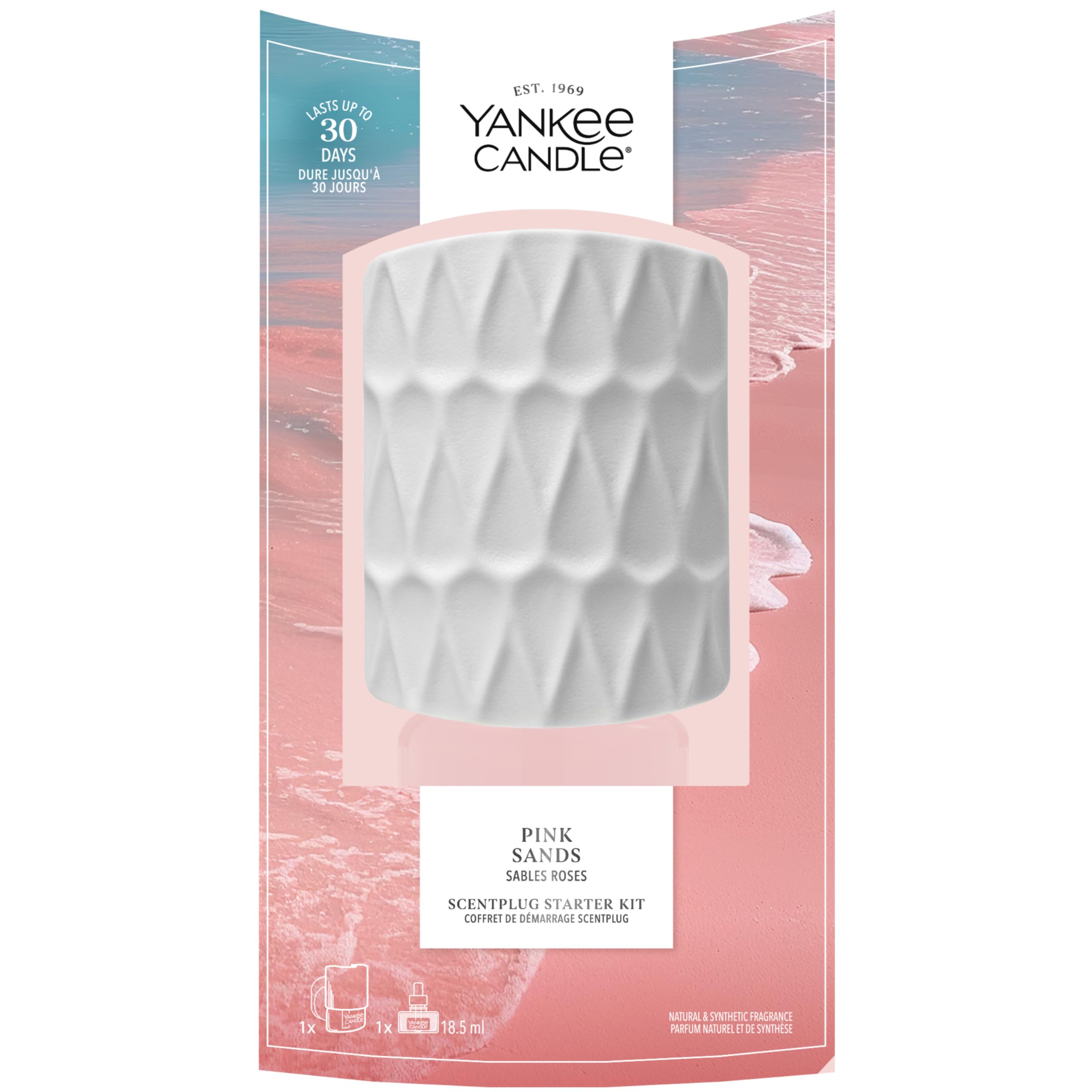 Yankee Candle Scent Plug Starter Kit | Pink Sands | Includes Plug-in Base and Refill | Flameless Home Fragrance