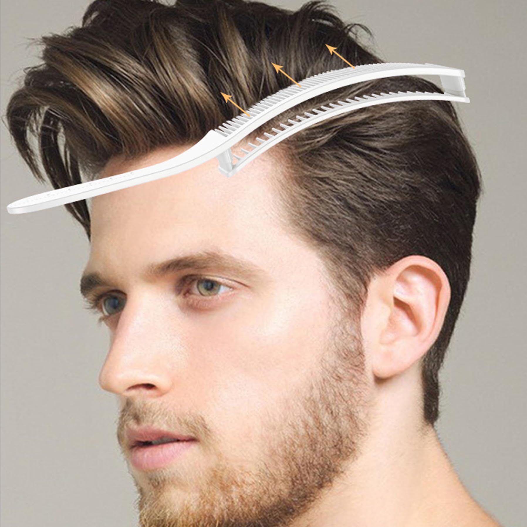 Pettine per dissolvenza per taglio di capelli da uomo, pettine per dissolvenza regolabile con posizionamento curvo, strumento professionale per capelli veloce e conveniente per uomini e donne, tagli