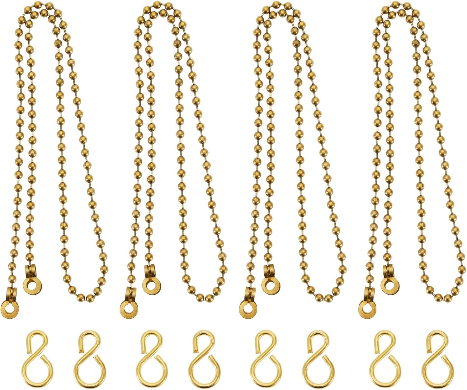 LT Easiyl 4pcs Ball Type Basin Chain Bathtub Chain Brass Bathtub Pull