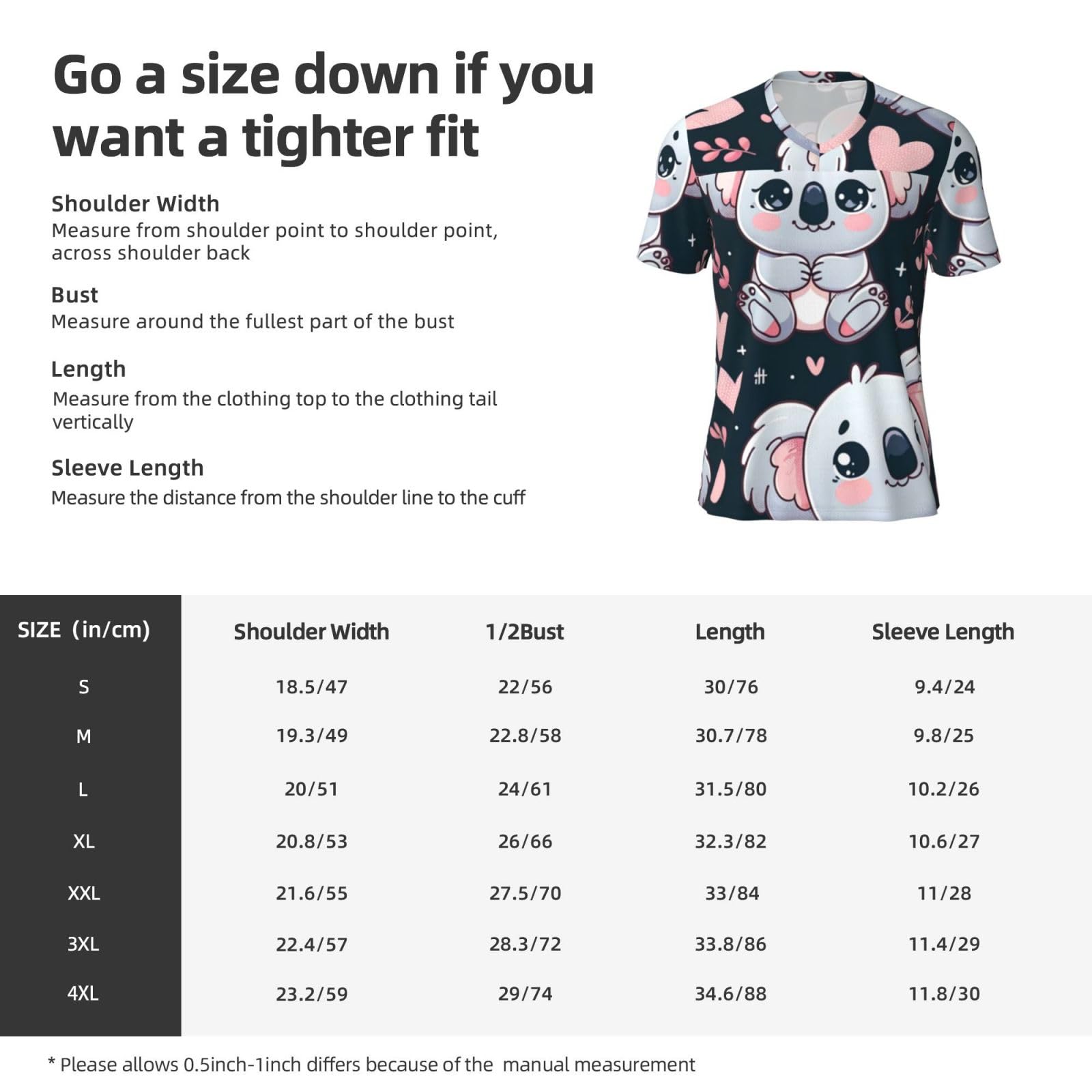 Stylish Athletic Sports Jersey Cute-Koala-Bear-Love Men's Rugby Jersey Large Black